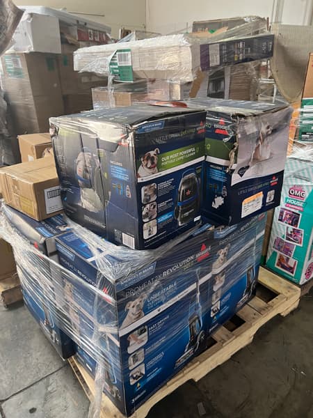 Picture of another pallet with many assorted boxes